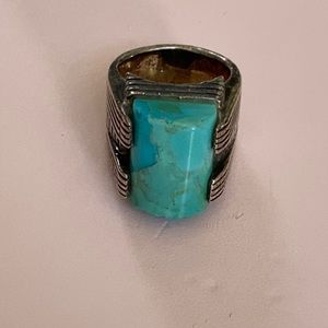 Silver and turquoise ring